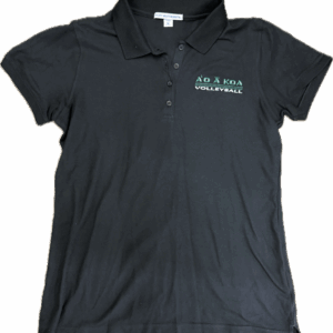 Women's Polo Shirt: Black cotton blend